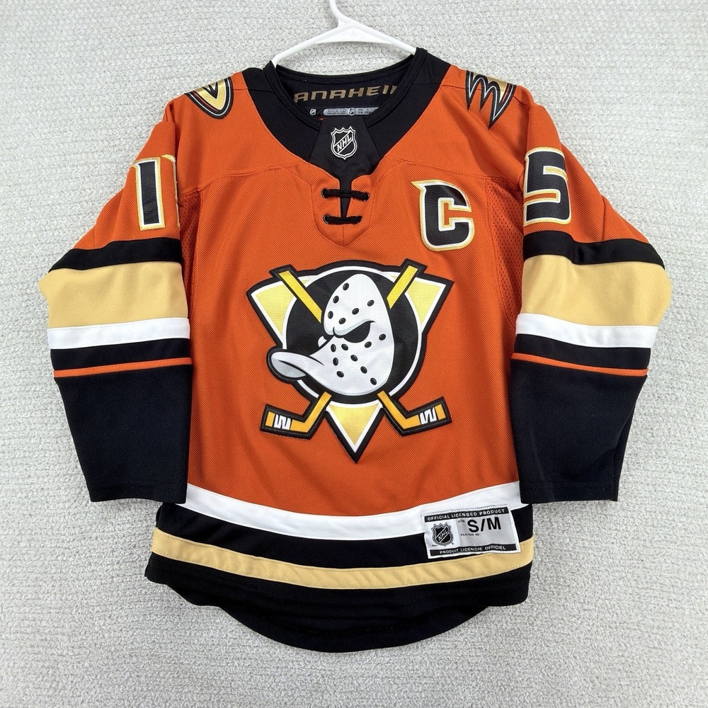 Anaheim Ducks Ryan Getzlaf #15 Jersey Youth S/M Orange NHL Captain C Hockey